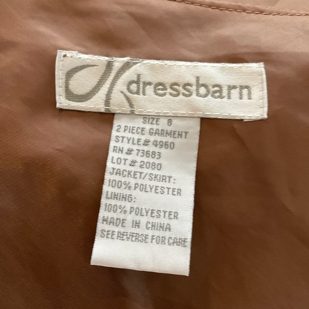 Dress Barn Vintage Brown 2-Piece Floral Short Sleeve Shirt & Skirt Set Size 8 - Picture 8 of 11